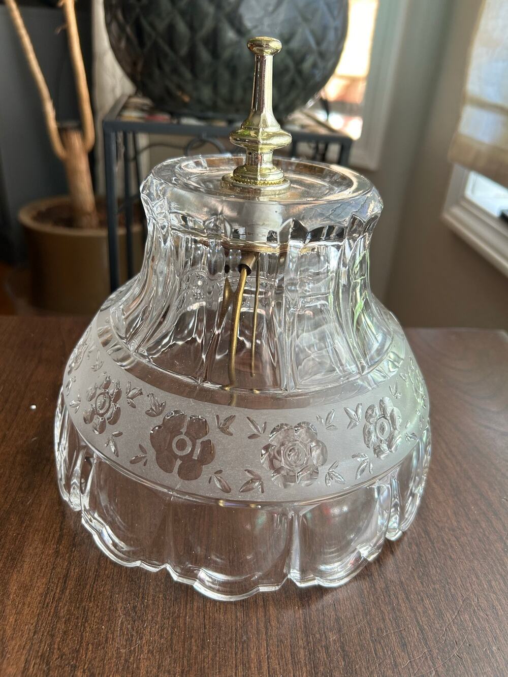 Vintage Anna Hutte Lead Crystal Budoir Table Lamp Shade replacement